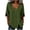 L0019 Green, variant on Women's Wrap Front V-Neck Button-up Shirt Waist Blouse with Three-Quarter Sleeve for Office and Casual Wear