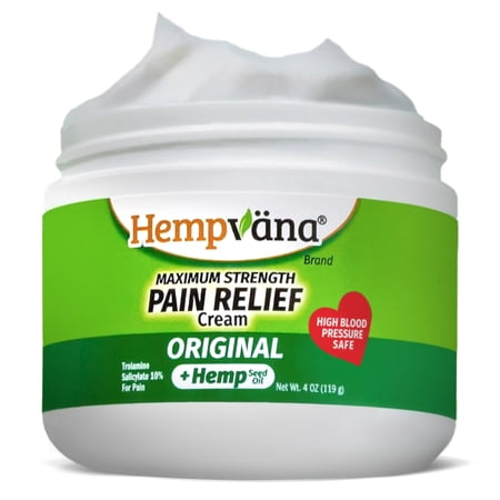 Hempvana Relief Cream with Seed Extract - Relieves Inflammation, Muscle, Joint, Back, Knee, Nerves and Arthritis Pain – 4oz Paraben Free, Vegan, Cruelty-Free