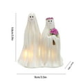 thumbnail image 3 of Creative Resin Ghost Bride and Groom Figurine with Lights - Perfect for Halloween Decor, Add a Spooky Touch to Your Home or Yard, Ideal for Halloween Parties and Celebrations, 3 of 5