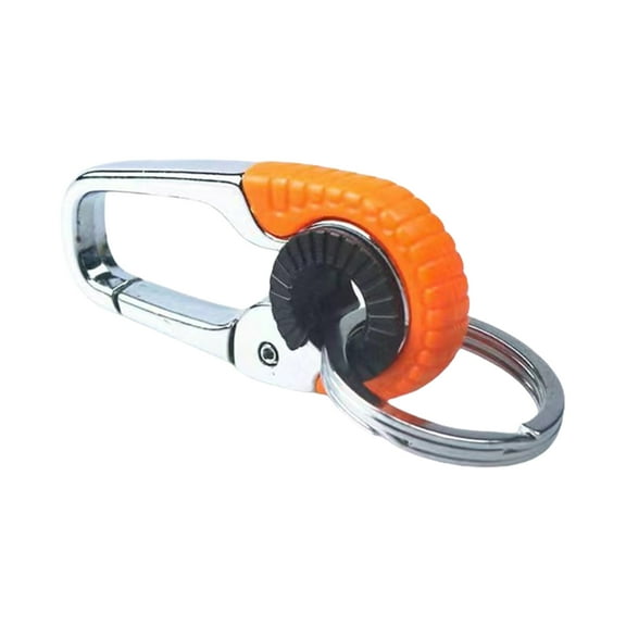 Stylish Men Keychain Hook Double Rings Key Carabiner Men Carabiner Hook Alloy Texture Suitable for Outdoor Climbing