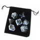 thumbnail image 1 of Paquete de 7 dados poliédricos con bolsa D4-D20 para juegos de rol de mesa A, 1 of 6