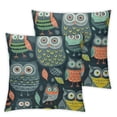 thumbnail image 2 of JRXY Throw Pillow Cover Cushion Covers Pillow Cases Gray Black Orange Owls Car Bedroom 2 Packs White, 2 of 6