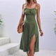 thumbnail image 5 of Vestido de Verano de Lunares para Mujer, con Tirantes Finos, Corte Entallado y Abertura Lateral, Vestido de Corte A Verde M, 5 of 8