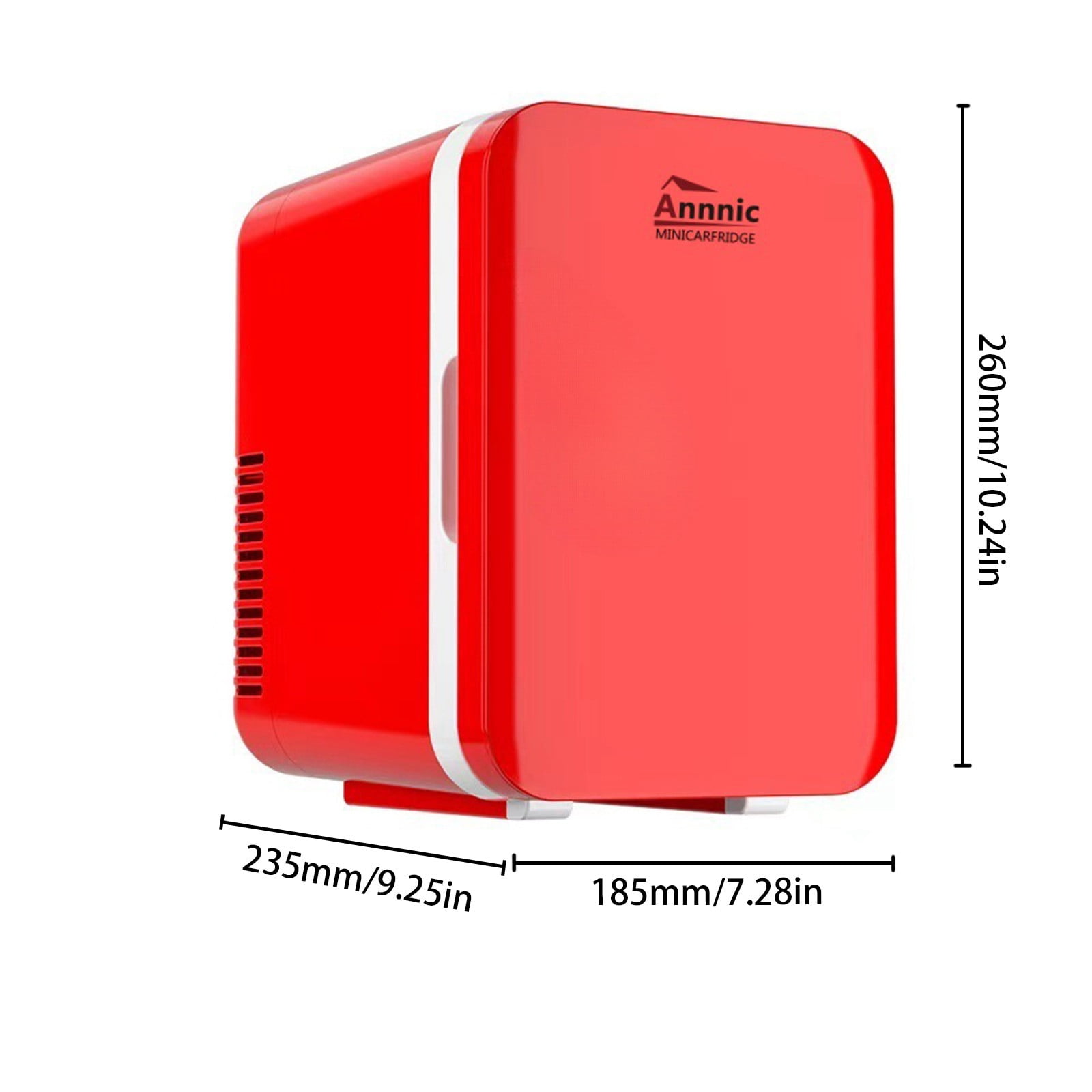 6L Mini Fridge for Bedroom - Car, Office Desk & College Dorm Room - 12v Portable Cooler & Warmer for Food, Drinks, Skincare, Beauty & Makeup - AC/DC Small Refrigerator Red