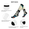 thumbnail image 5 of Lsque Modern Hip-Hop Skull Pattern Sport Compression Socks for Men & Women 15-20 mmHg Knee High Nurse Pregnant Running Medical and Travel Athletic, 5 of 6