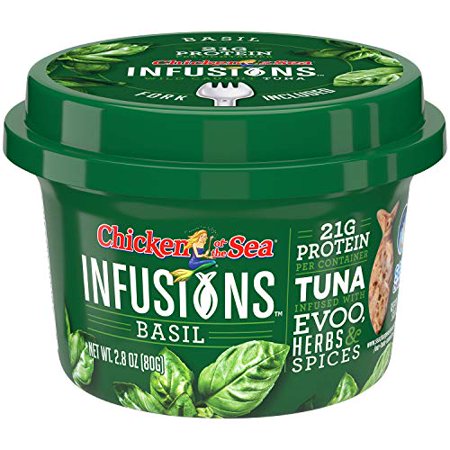 Chicken of the Sea Infusions Tuna, Basil Cups, 2.8 Oz, Pack of 6