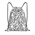 thumbnail image 1 of Saiise Hand Drawn Snake Pattern Sports Drawstring Backpack - String Swim Gym Bag with Wet Proof Pocket for Women&Men-Small, 1 of 6