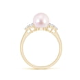 thumbnail image 2 of ANGARA Japanese Akoya Cultured Pearl Trio Diamond Ring in 14K Yellow Gold for Women | June Birthstone, Birthday, Anniversary, Jewelry Gift for Women | Pearl Ring, 2 of 9