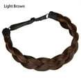 thumbnail image 1 of Zhuge Diadema trenzada clásica con trenzas anchas y correa elástica ajustable, diadema sintética para peluca, accesorios de belleza para mujer, color marrón claro, 1 of 3