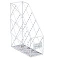 thumbnail image 1 of ziyahi File Storage Shelf Iron Grid Book Organizer Paper Magazine Documents Desktop white, 1 of 6