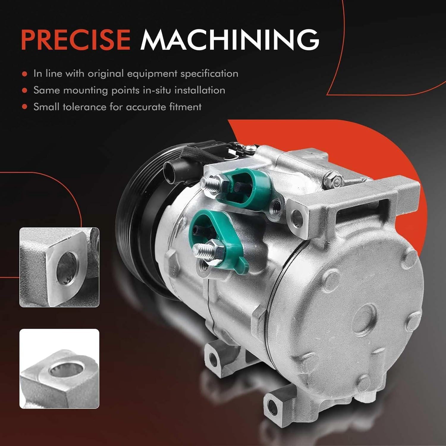 A-Premium AC Compressor with Clutch Compatible with Hyundai Entourage 2007-2009 Kia Sedona 2006-2009 V6 3.8L