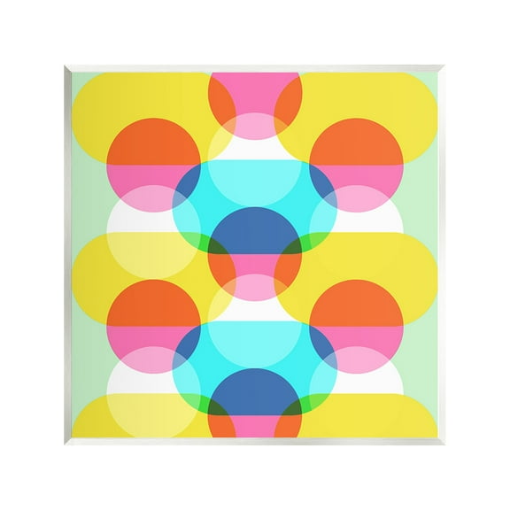 Stupell Industries Vivid Layered Shapes Pattern Abstract Painting Unframed Art Print Wall Art, 12 x 12