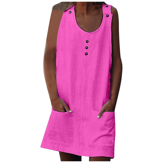 asddcavvf Dresses for Women Summer Women's Button Front Dress With Pockets | & Versatile for Everyda
