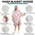 thumbnail image 5 of Pink Bows and Baseballs Pattern Wearable Oversized Blanket,Wearable Blanket Hoodie for Adults,Cozy Hooded Blankets with Super Pockets,Super Warm Fuzzy Pullover for Women & Men, 5 of 6