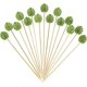 thumbnail image 1 of 100 palillos de cóctel de hojas de monstera tropicales de bambú de 4,7" de largo para aperitivos, bebidas, frutas y fiestas hawaianas, 1 of 5