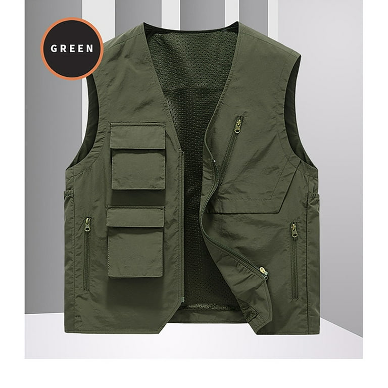 Womens Mens Sleeveless Tactical Jacket Waistcoat Pocket Hunting Fishing  Vest Gilet Tank Tops Casual