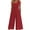 Red, variant on ABATAB Rompers for Women Loose Fit Wide Leg Jumpsuits with Pockets V Neck Casual Sleeveless Long Pants Rompers