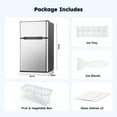 thumbnail image 3 of Simzlife 3.2 Cu ft Mini Refrigerator with Freezer, Two Door Compact Small Fridge Adjustable Removable Shelves, Sliver, 3 of 11
