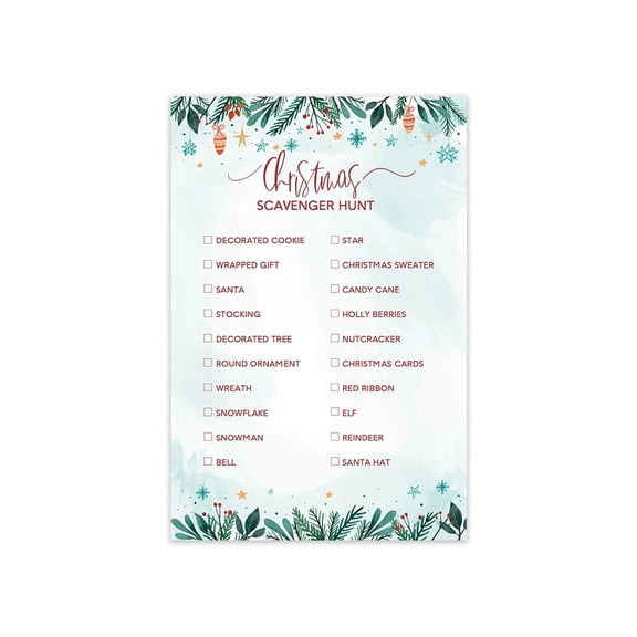 Koyal Wholesale Christmas Scavenger Hunt Game Cards Outdoor Treasure Hunt  20 Count