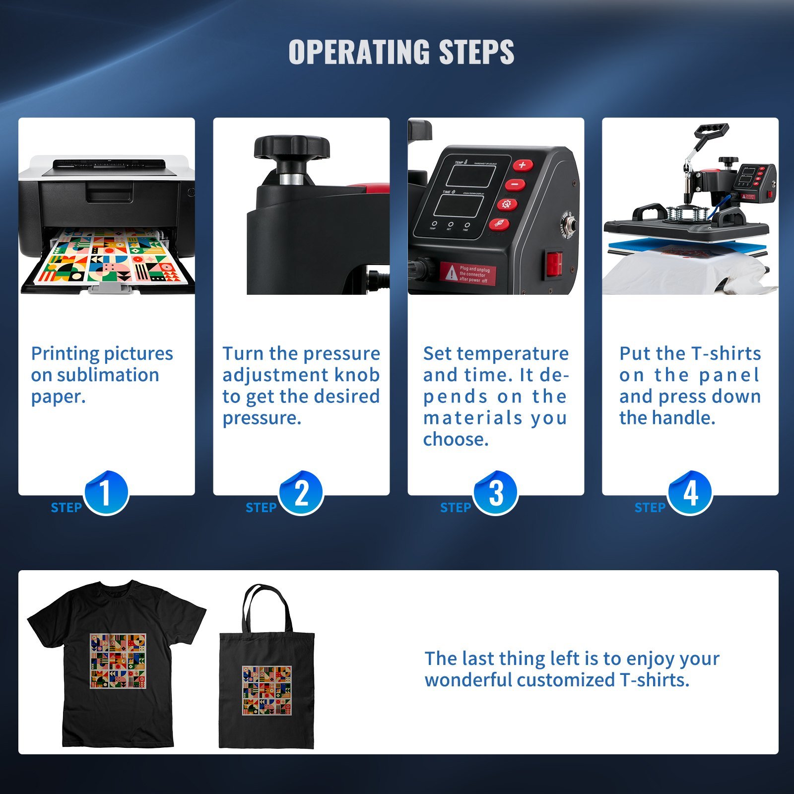 HCY Heat Press, 5 in 1 Heat Press Machine Machine 12x15, Clamshell Sublimation Transfer Printer Fast Heat-up, Digital Precise Temperature Control, Vinyl Heat Press for T-Shirt Plate Mug Cup, 900W