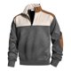 thumbnail image 1 of Ceisia Men's Regular-Fit Stand-Collar Half-Placket Cable-Knit Color-Blocked Sweatshirt Gift, 1 of 8