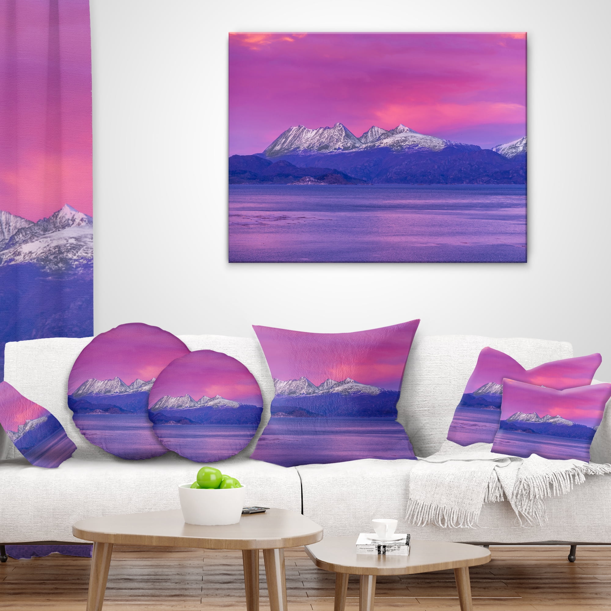 Designart Ushuaia Sunrise Argentina - Beach and Shore Throw Pillow - 12x20