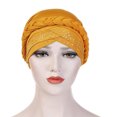 thumbnail image 1 of Womens Elastic Solid Color Comfortable Flat Hat Beaded Flower Hair Cap, 1 of 3
