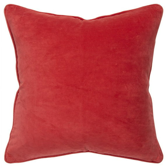 Red Solid Luxurious Modern Throw Pillow