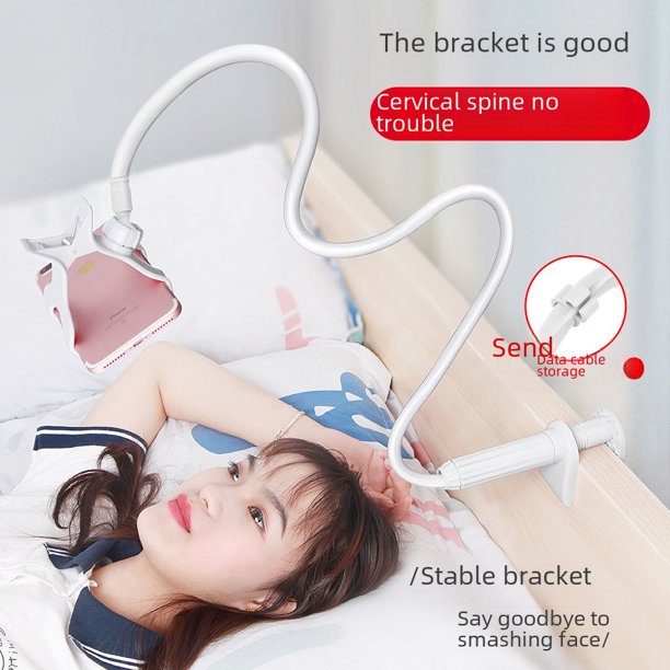 Soporte para teléfono móvil Soporte para tableta y teléfono móvil Soporte para cama de escritorio en vivo Clip para teléfono móvil de aleación de aluminio en espiral