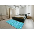 thumbnail image 4 of Ahgly Company Indoor Round Patterned Bright Turquoise Blue Area Rugs, 4' Round, 4 of 6