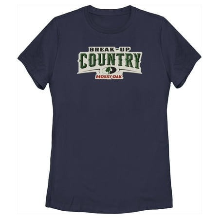 Women s Mossy Oak Break-Up Country Logo Graphic Tee Navy Blue Medium