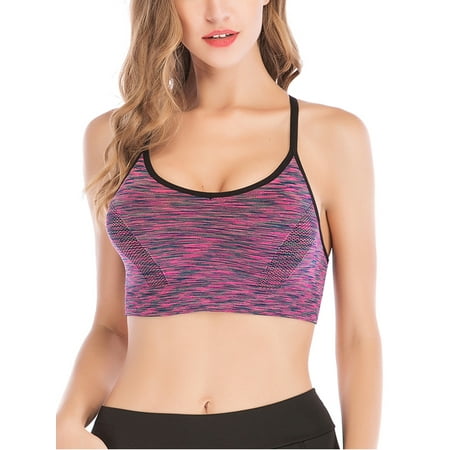 

Women s Seamless Sports Bra Cross Front Lace Yoga Bra Workout Gym Activewear Bra Running Bras with Removable Pads