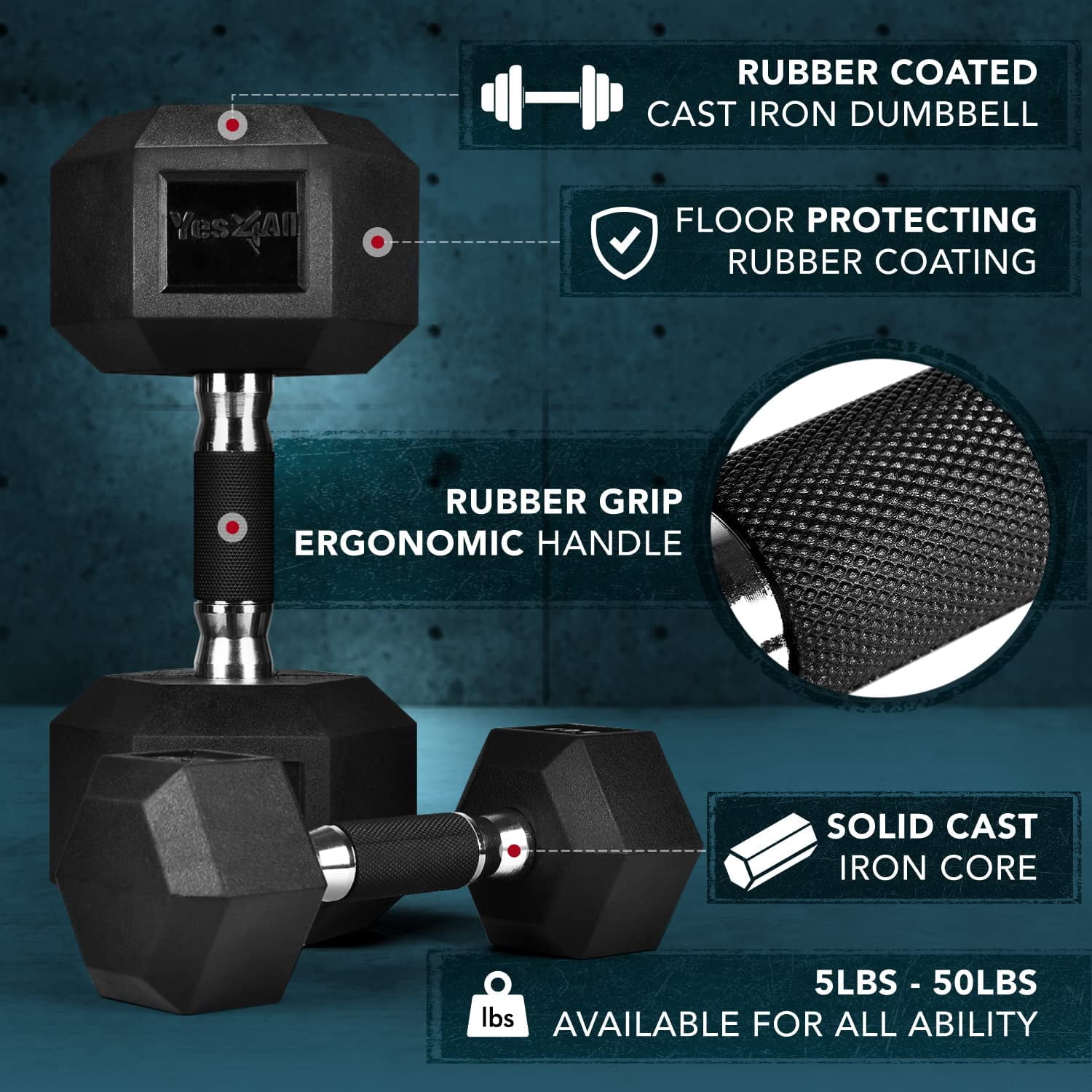 Yes4All Kettle Bell Grip Kettle Grip Multifunctional Heavy Duty (Red/ Black) with Hex Dumbbells Grip for Fitness Equipment Gym Bag Training Weightlifting