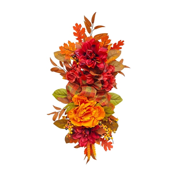 Great promotion! Wreath,Maple Leaf Flower Wreath, Door Hanging Decoration, Festival Props, Hanging Window Wall Hanging