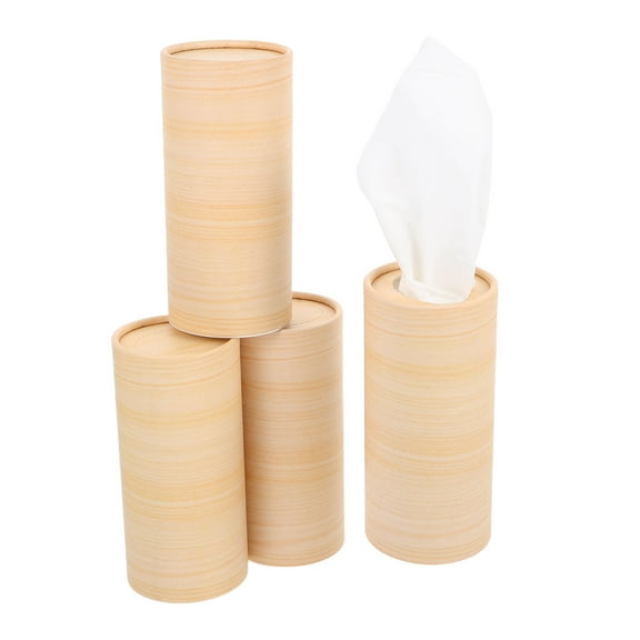 Masteelf 4pcs Tissue Box for Car Interior Accessories Refillable Facial Napkin Cylinder Tissue Holder for Cup Holders Travel Office Home