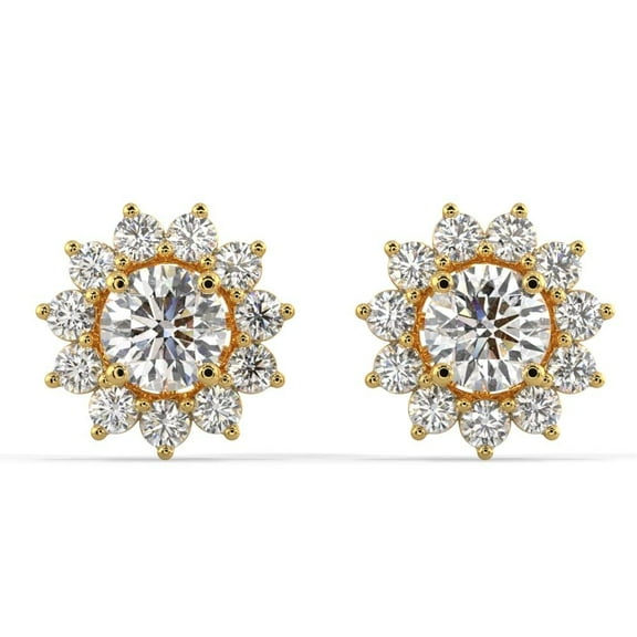 Silvermist Jewelry Starburst Diamond Jacket Earrings 18K Yellow Gold over 925 Sterling Silver | Everyday Jewelry for Women, Birthday Gift for Her