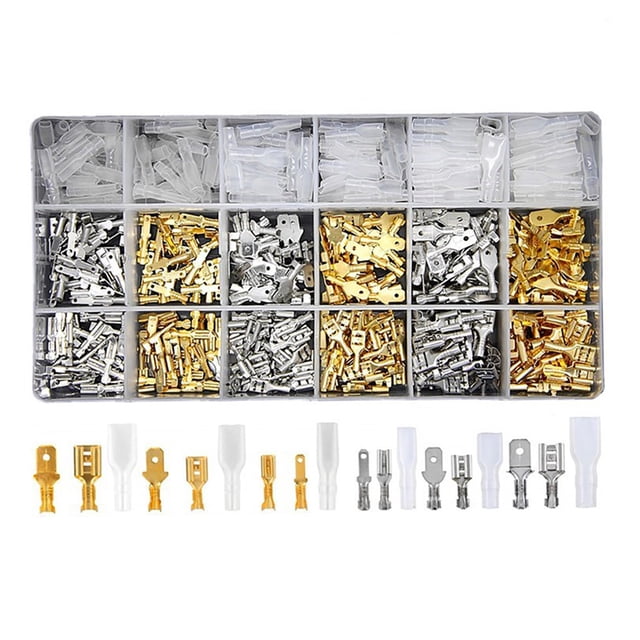 KAKOWELY Cold Pressed Connector 720Pcs Assorted Insulated Electrical Wire Terminal Crimp Connector Kit Spade Set0.83"X0.2"X0.12"