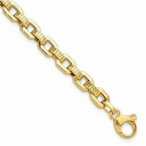 Primal Gold 14 Karat Yellow Gold Polished and Textured Fancy Link Bracelet