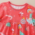 thumbnail image 3 of Yidarton Girls European and American knitted cartoon dress round neck princess dress Christmas child dress 7T, 3 of 6