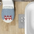 thumbnail image 4 of ZIATUBLE Christmas Snowman Toilet Lid Cover Snowflake with Elastic Edges Flannel Toilet Protector Cover for Bathroom Decorative Toilet Seat Covers Lids Xmas Decor, 4 of 6