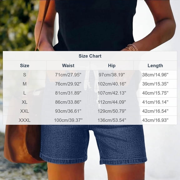 Fashion Womens Casual Women's Casual Denim Shorts With Pocket Blue 2XL