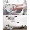 thumbnail image 5 of Spring Kitchen Dish Towels for Drying Dishes Set of 2, Truck Botanical Floral Leaf Butterfly Wooden Grain Waffle Weave Microfiber Hand Tea Bathroom Towels Quick Dry & Absorbent Towel 12x12, 5 of 7