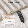 thumbnail image 3 of GARVEE Heated Electric Blanket Throw,50“x60" Soft Waffle Weave Fast Heating Throw,10 Heating Levels&1-9 Hours Auto Off,Khaki, 3 of 8
