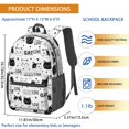 thumbnail image 3 of Black and White Cat and Heart 17" Waterproof Oxford School Backpacks for Teens, S-Shape Padded Straps, for School, Travel, Hiking, Camping, 3 of 5