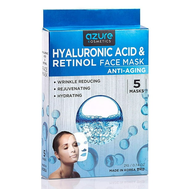 AZURE Hyaluronic Acid & Retinol Anti Aging Sheet Face Mask Hydrating