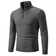 thumbnail image 6 of Atkumj Mens Quarter Zip Pullover Fashion Warm Loose Ribbed Turtleneck Knit Sweater Casual Solid Color Long Sleeve Mens Pullover Sweater for Daily Walking 2XL, 6 of 7