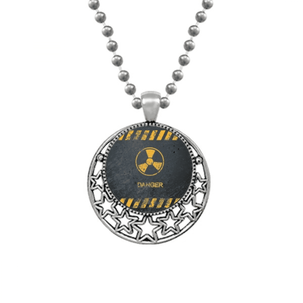 Logo Radioactive Substances Warning Necklaces Pendant Retro Moon Stars Jewelry