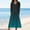Mint Green, variant on Women's Long Sleeve Dress, V-Neck Midi Length Casual Dress, Stretchy Polyester Everyday Dress