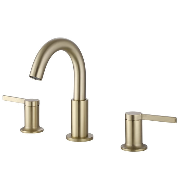 Deck Mounted Bathroom Widespread Sink Faucet, 360 Degree Rotatable Spout