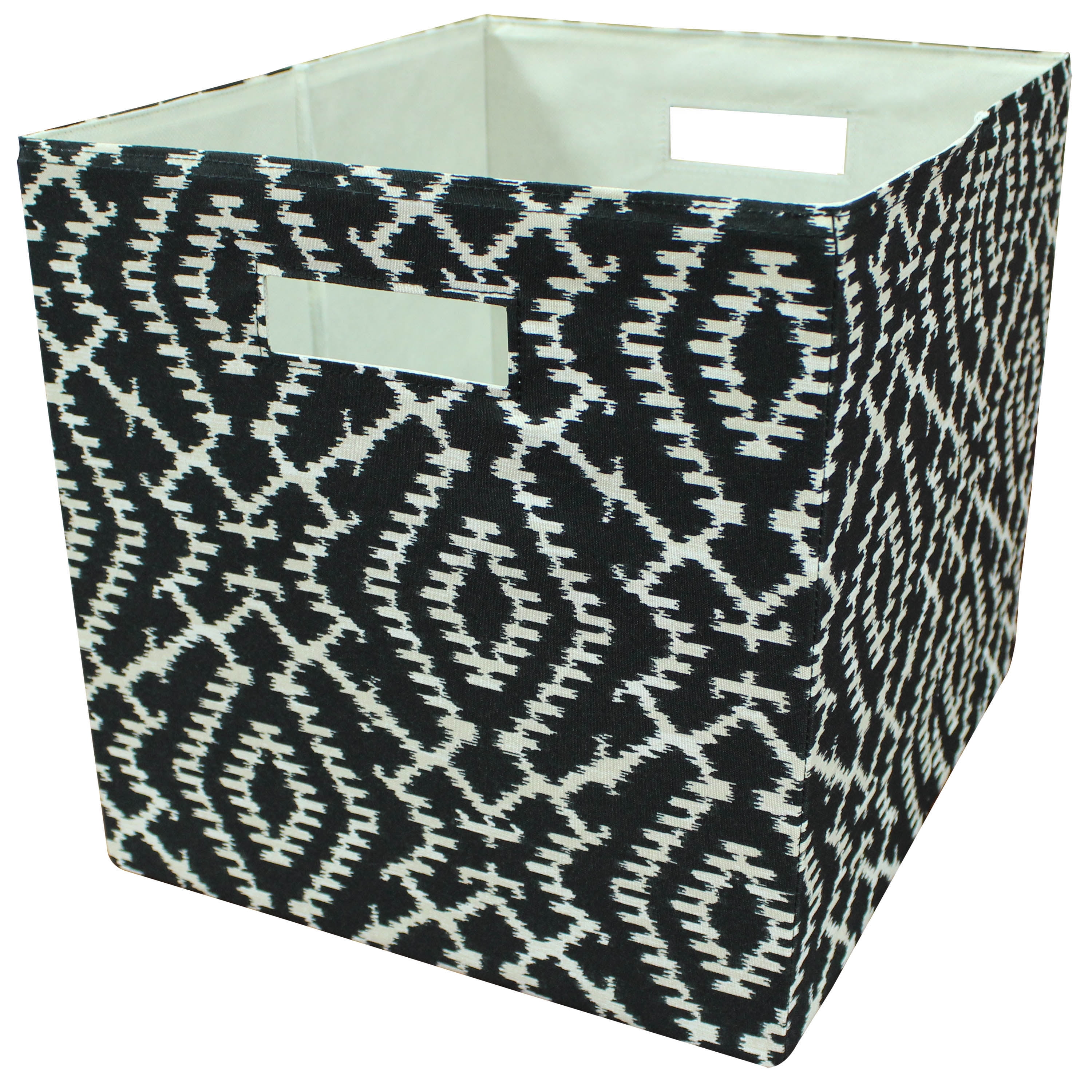 black fabric storage boxes
